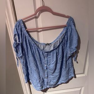 Principles Off-Shoulder Striped Shirt